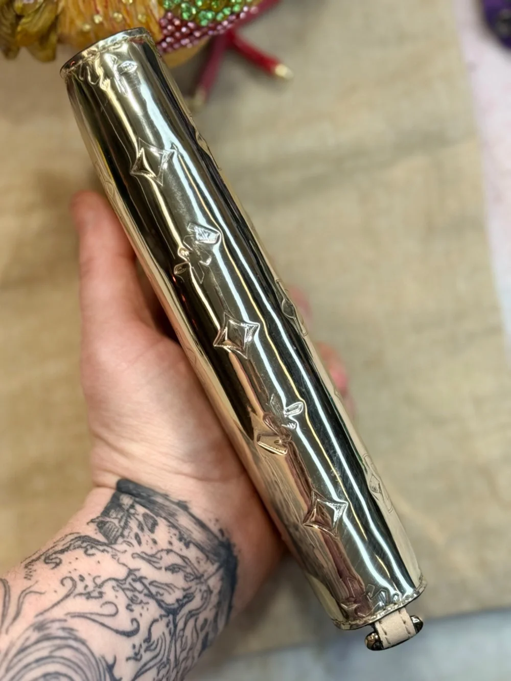 Michael Kors Gold Embossed Women's Wallet - Picture 4 of 8